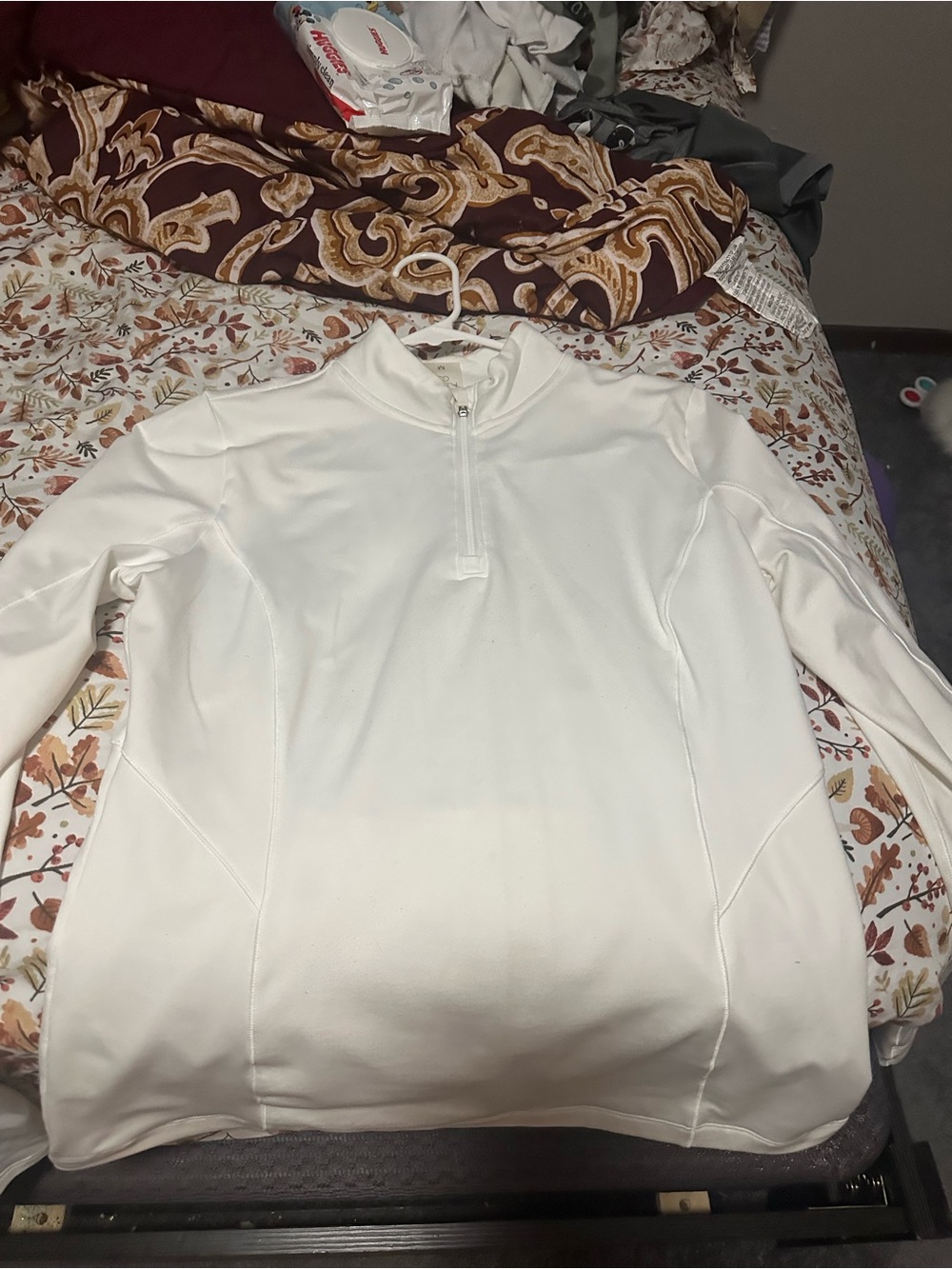 CALIA by Carrie Underwood White Quarter-Zip Performance Top